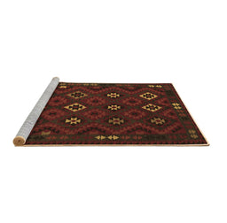 Sideview of Machine Washable Southwestern Brown Country Rug, wshtr2624brn