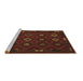 Sideview of Machine Washable Southwestern Brown Country Rug, wshtr2624brn