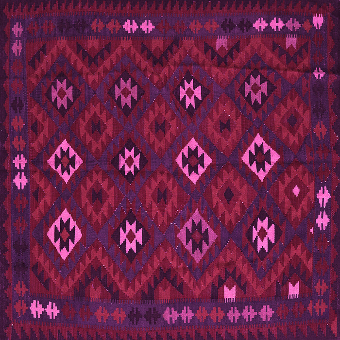 Square Machine Washable Southwestern Pink Country Rug, wshtr2624pnk