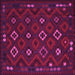 Square Machine Washable Southwestern Pink Country Rug, wshtr2624pnk