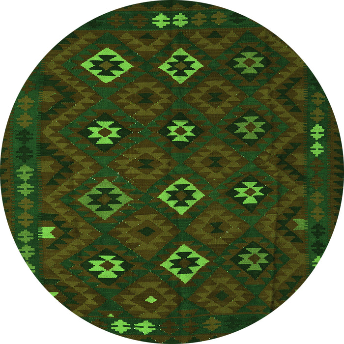 Square Southwestern Green Country Rug, tr2624grn