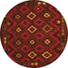 Square Southwestern Orange Country Rug, tr2624org