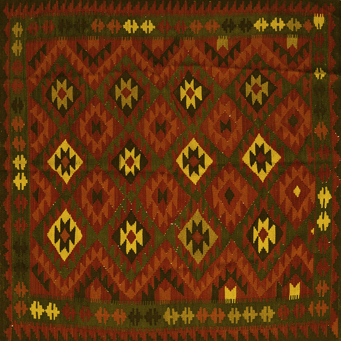 Square Southwestern Yellow Country Rug, tr2624yw