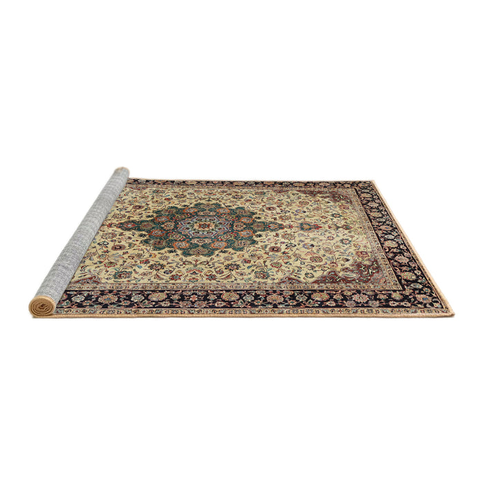 Sideview of Machine Washable Traditional Sepia Brown Rug, wshtr2625