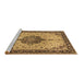 Sideview of Machine Washable Medallion Brown Traditional Rug, wshtr2625brn