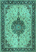 Medallion Turquoise Traditional Rug, tr2625turq