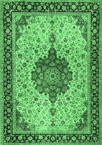 Medallion Emerald Green Traditional Rug, tr2625emgrn