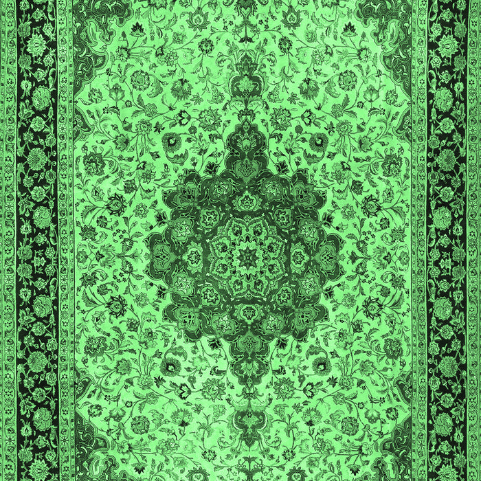 Medallion Emerald Green Traditional Rug, tr2625emgrn