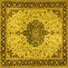 Square Medallion Yellow Traditional Rug, tr2625yw