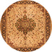 Square Medallion Orange Traditional Rug, tr2625org