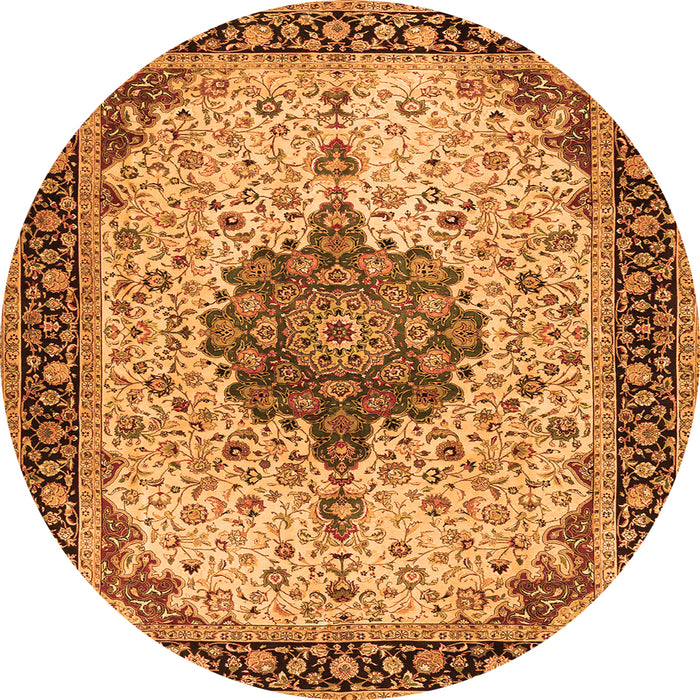Machine Washable Medallion Orange Traditional Area Rugs, wshtr2625org