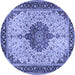 Round Medallion Blue Traditional Rug, tr2625blu