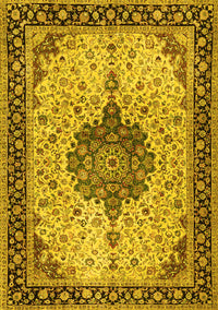 Medallion Yellow Traditional Rug, tr2625yw