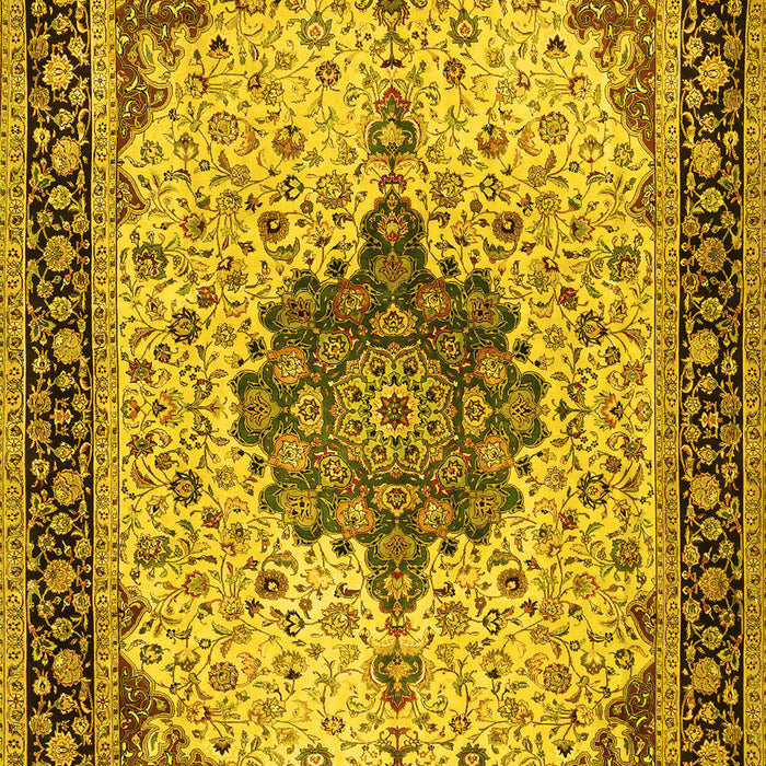 Medallion Yellow Traditional Rug, tr2625yw