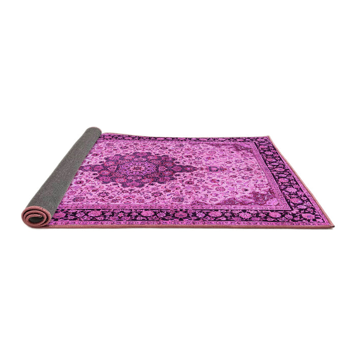 Sideview of Medallion Pink Traditional Rug, tr2625pnk