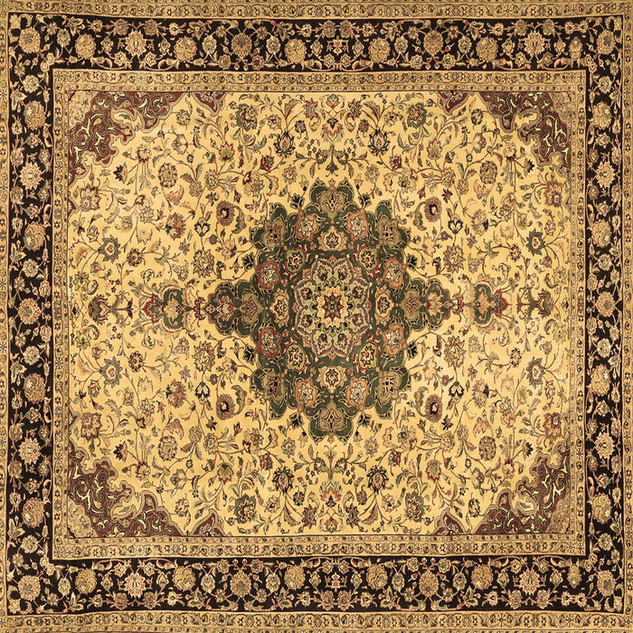 Square Medallion Brown Traditional Rug, tr2625brn