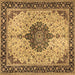 Square Medallion Brown Traditional Rug, tr2625brn