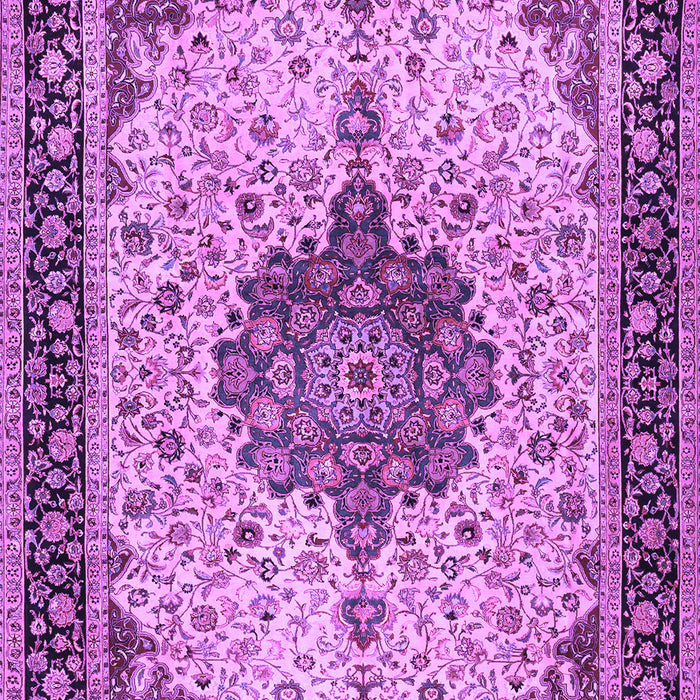 Machine Washable Medallion Purple Traditional Area Rugs, wshtr2625pur
