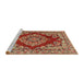 Sideview of Machine Washable Traditional Sand Brown Rug, wshtr2626