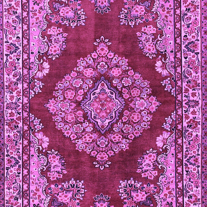Machine Washable Medallion Purple Traditional Area Rugs, wshtr2626pur