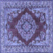 Square Medallion Blue Traditional Rug, tr2626blu