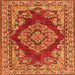 Serging Thickness of Medallion Orange Traditional Rug, tr2626org