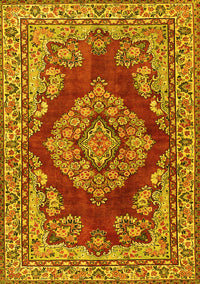 Medallion Yellow Traditional Rug, tr2626yw