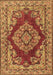 Machine Washable Medallion Brown Traditional Rug, wshtr2626brn