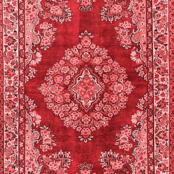 Machine Washable Medallion Red Traditional Rug, wshtr2626red