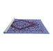 Sideview of Machine Washable Medallion Blue Traditional Rug, wshtr2626blu