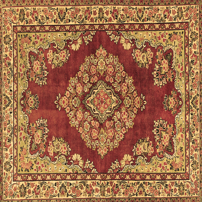 Square Medallion Brown Traditional Rug, tr2626brn