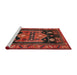 Sideview of Machine Washable Traditional Sienna Brown Rug, wshtr2627