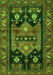 Serging Thickness of Machine Washable Persian Green Traditional Area Rugs, wshtr2627grn