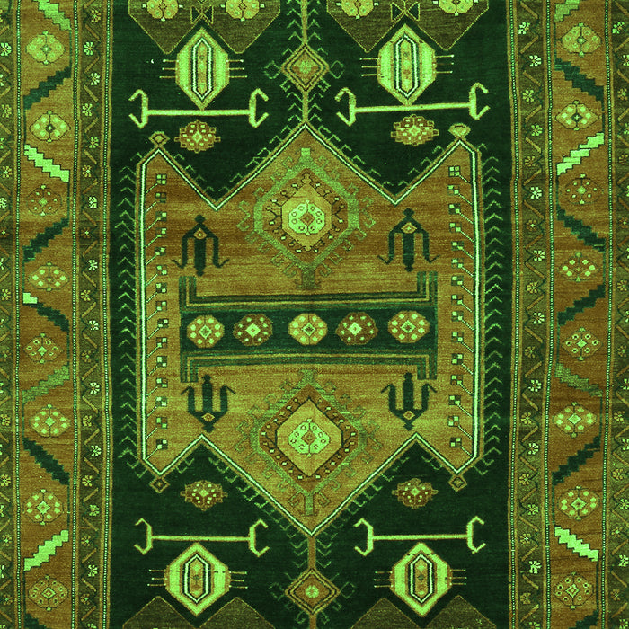 Serging Thickness of Machine Washable Persian Green Traditional Area Rugs, wshtr2627grn