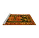 Sideview of Machine Washable Persian Yellow Traditional Rug, wshtr2627yw