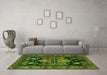 Machine Washable Persian Green Traditional Area Rugs in a Living Room,, wshtr2627grn