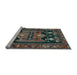 Sideview of Machine Washable Persian Light Blue Traditional Rug, wshtr2627lblu