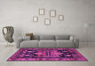 Machine Washable Persian Purple Traditional Area Rugs in a Living Room, wshtr2627pur