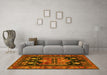 Machine Washable Persian Yellow Traditional Rug in a Living Room, wshtr2627yw