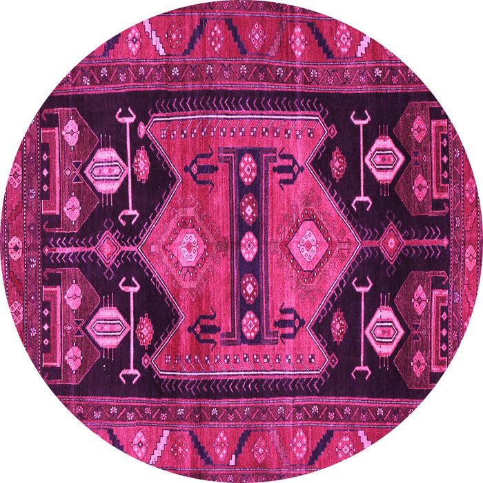 Round Persian Pink Traditional Rug, tr2627pnk