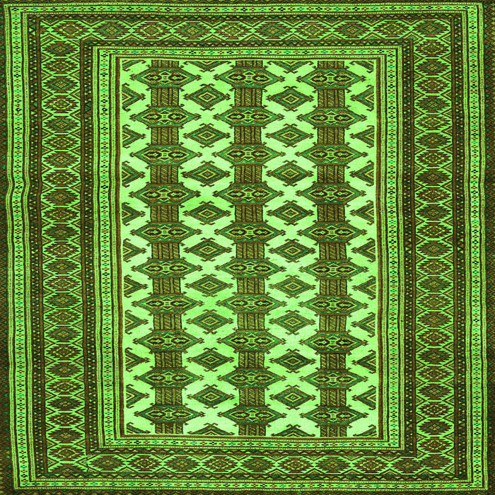 Round Machine Washable Persian Green Traditional Area Rugs, wshtr2628grn