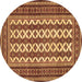 Round Persian Brown Traditional Rug, tr2628brn