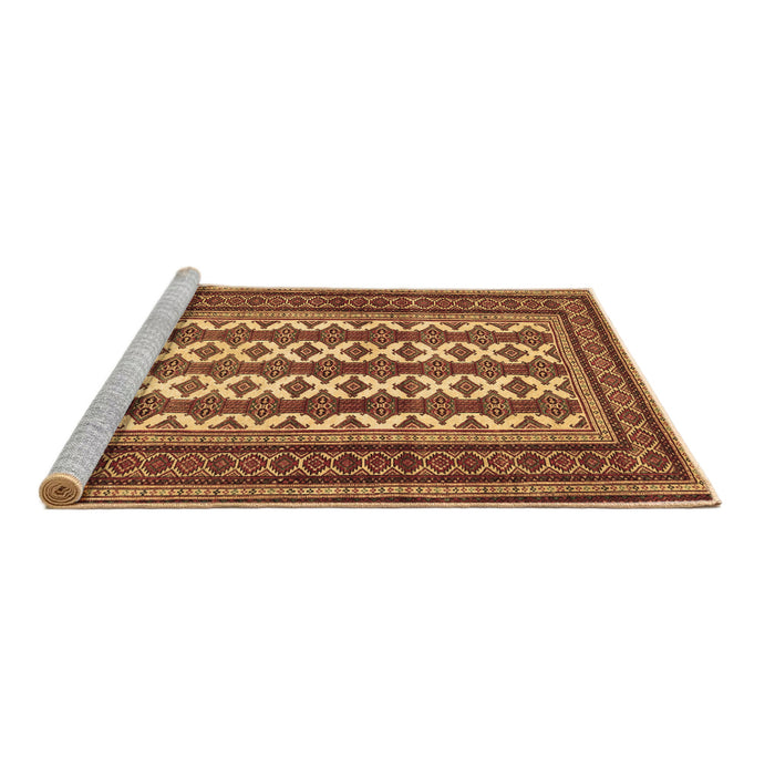 Sideview of Machine Washable Persian Brown Traditional Rug, wshtr2628brn