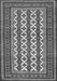 Serging Thickness of Machine Washable Persian Gray Traditional Rug, wshtr2628gry