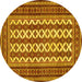 Round Persian Yellow Traditional Rug, tr2628yw