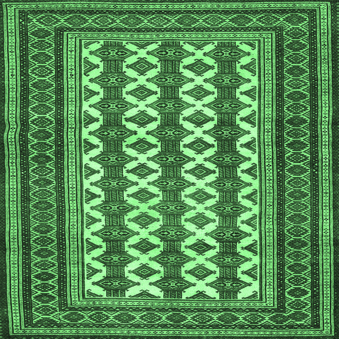 Square Machine Washable Persian Emerald Green Traditional Area Rugs, wshtr2628emgrn