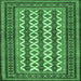 Square Machine Washable Persian Emerald Green Traditional Area Rugs, wshtr2628emgrn