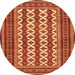 Square Persian Orange Traditional Rug, tr2628org