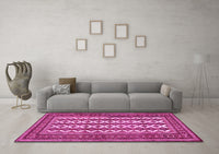 Machine Washable Persian Pink Traditional Rug, wshtr2628pnk