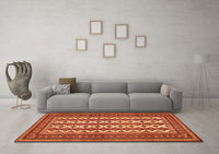 Machine Washable Persian Orange Traditional Rug, wshtr2628org